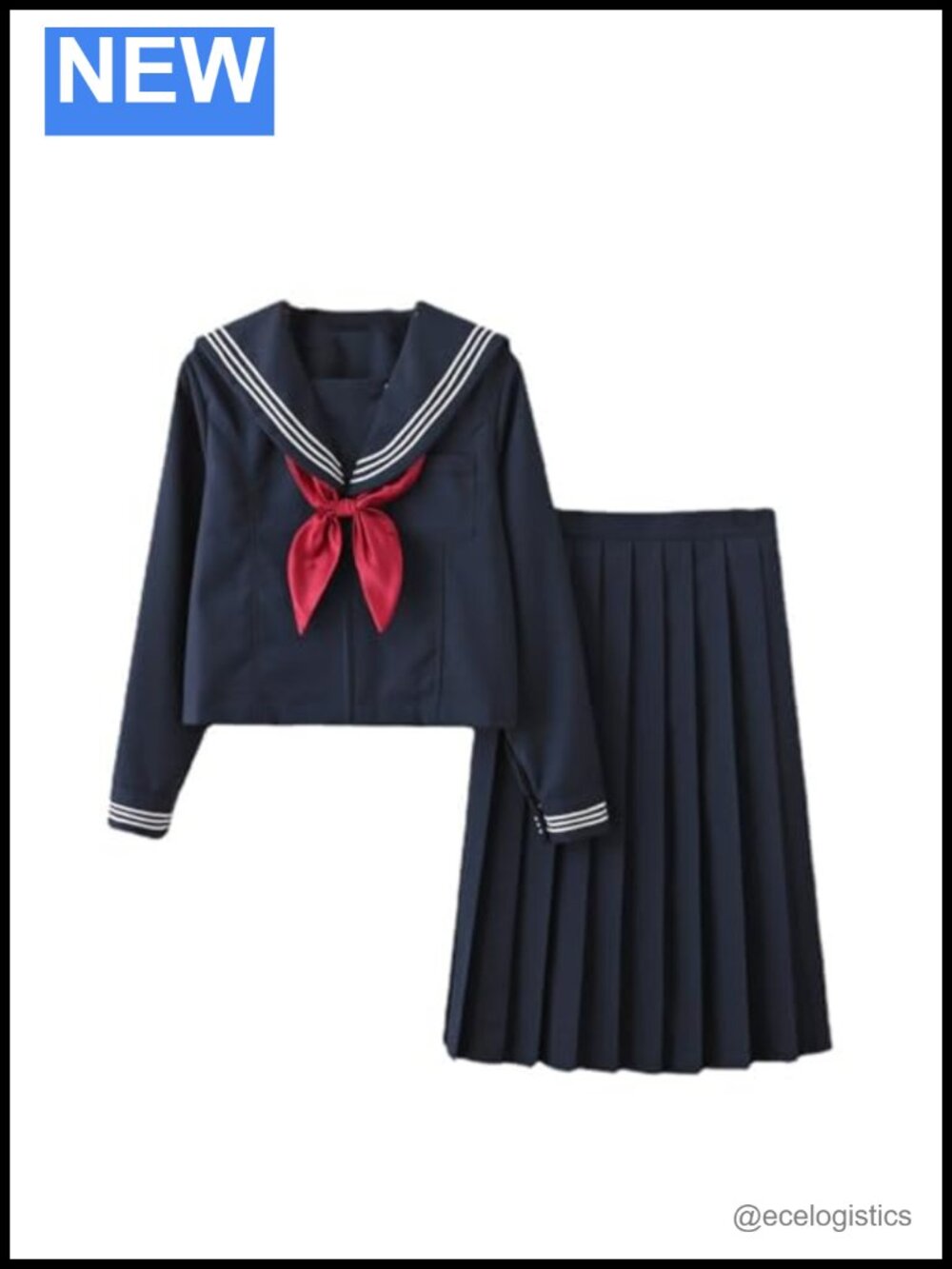 JK Sailor Uniform Set Pleated Skirt Costume Cosplay